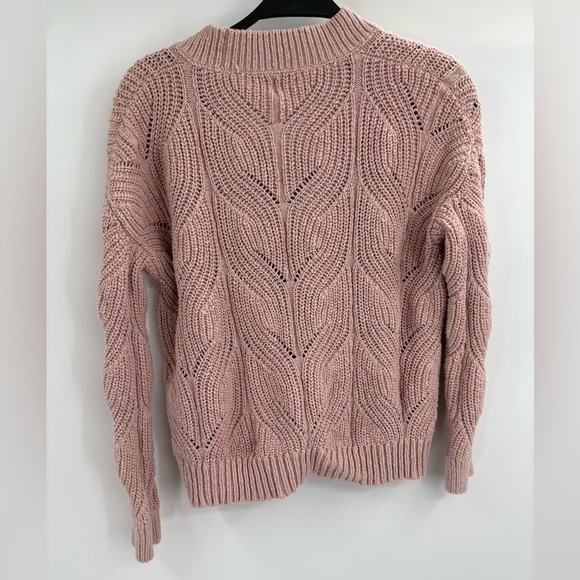 Madewell Mauve Pink Hillview pink cotton crochet knit Cardigan size xxs - Picture 7 of 16